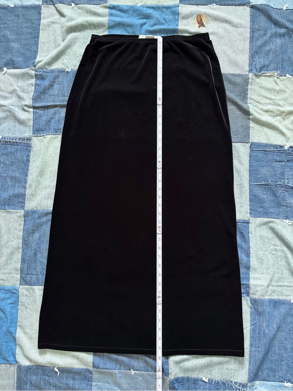 vintage black velvet maxi skirt hana whimsygoth vampy 90s fits size M/L - Picture 7 of 7